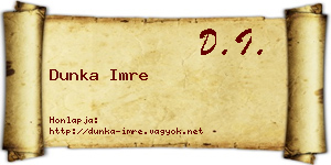 Dunka Imre névjegykártya